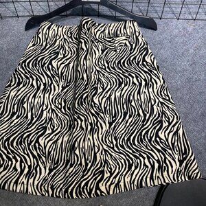 Zebra Print Mini Skirt Black White Trendy